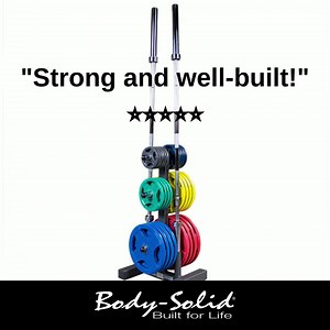 "Good looking piece, strong and well-built!" ⭐⭐⭐⭐⭐ Learn more about the WT46 Olympic Weight Tree and other Body-Solid storage solutions at bodysolid.com. | Body-Solid