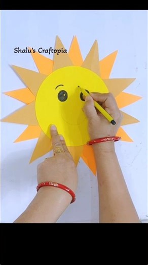 Diy Happy Sun face/ Craft The Sun With paper #sun #shortsfeed #diy #papercraft