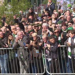 Hail Cesar: Neil Lennon and Scott Brown led the Celtic tribute to Billy McNeill by laying a wreath in his honour at his statue outside Parkhead. bit.ly/2XQipBz | STV News