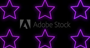 Neon purple stars pattern in rows, motion abstract disco, club and party style background Stock Video