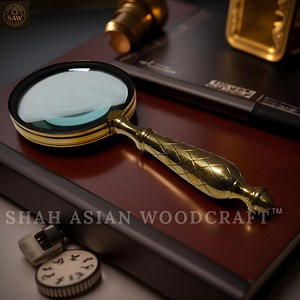 Antique Heavy Brass Magnifying Glass Solid Vintage Magnifier & A Premium Gift  | eBay UK