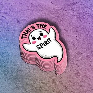Happy Ghost Sticker | That's the Spirit Sticker | Cute Ghost Decal | Laptop Sticker | Halloween Decoration | Ghosts - Etsy