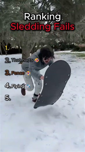These Sledding Fails Are Painful 😬🔥 #funnyfails #sledding #top5 #shorts