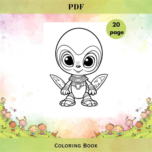 Alien Coloring Pages Printable | Space Activity Workbook PDF | Kids Galaxy Art Sheets | Instant Download - Etsy
