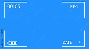 Camera mobile recording screen overlay animation with chroma key. DSLR mobile phone viewfinder animation. 4K recording screen interface of the camera. Camera screen recording animation horizontal.