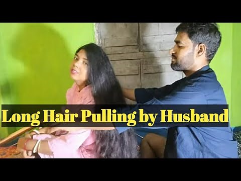 Long Hair Hard Pulling By Husband |Very Long Hair Pulling & Smelling With Husband|(Requested Video)