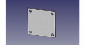 FreeCADで平面に穴の開いたモデルを作る①（スケッチを使う方法）