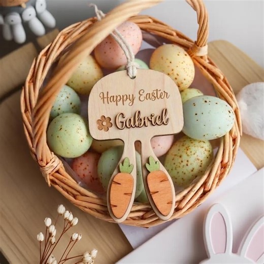Easter Basket Tag, Bunny Tag, Basket Tag, Easter Tag, Easter Basket Tags, Easter Tags, Easter Basket, Kids Easter Basket, Custom Name Tags - Etsy
