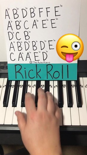 How to play Never Gonna Give You Up on Piano 😂 #piano #rickrolled