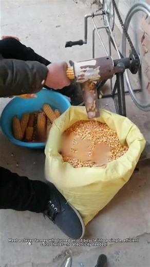 DIY Corn Sheller | Farmer Builds a Bike-Powered Corn Thresher