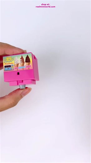 Tiniest Miniature Ice Cream dispenser 🥳 is now available!! grab yours 💕 #tinyicecream #minicooking #tinyfood #miniaturekitchen #miniatureicecream