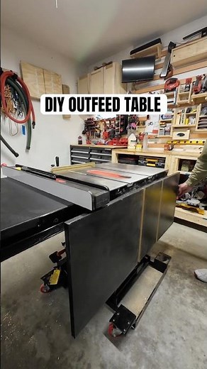 Made an outfeed table for my new ‪@sawstop‬ with MDF & locking hinges. 🙌 #woodworking #diy #woodwork