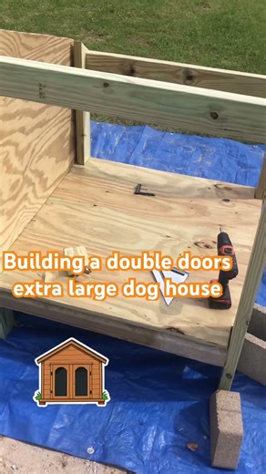 Building a double doors extra large dog house #doghouse #diy #handmade