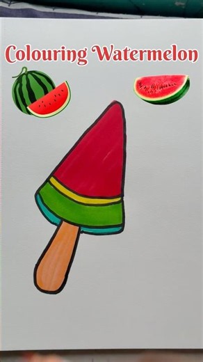 Watermelon Icecream🍉Colouring for kids #colouringforkids #kidsvideos #shortsvideos #viral