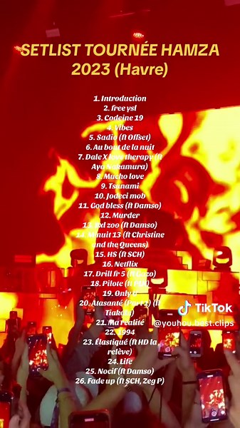 Setlist du concert d’Hamza au Havre: Performance inédite de SauceGod