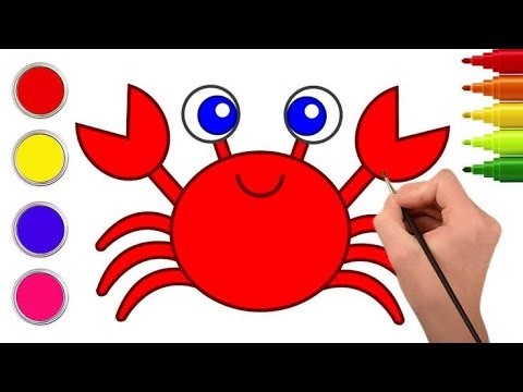 How to Draw a Cute Crab | Easy Crab Drawing for Kids | Step by Step