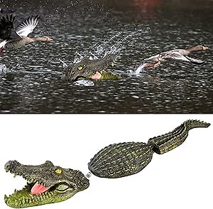 Sotiff 31.5 Inches Floating Alligator Decoy Floating Crocodile Decoy for Pool Fake Alligator Pool Float Statue Garden Animal Figurines Water Pond Decorations for Pond Outdoor Yard, Green