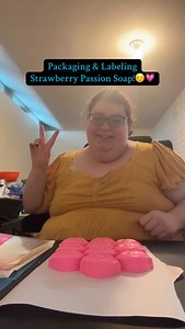 Packaging & Labeling Strawberry Passion Soaps!☺️💗 Order at craftyslaughter.com | Crafty Slaughter LLC