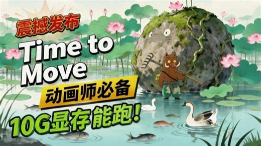 【AI动画生成】10G显存就能跑！TIME TO MOVE本地部署教程，打败AE!动画师终于不用K帧了!
