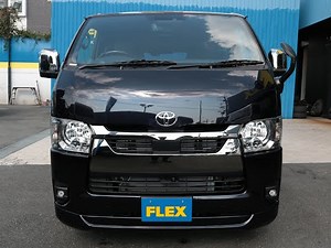 KT2309 ７型新車 ハイエースダークプライムⅡ 特別設定色スパークリングブラックパールクリスタルシャイン ガソリン２WD スライドドア小窓付き 5人乗り FLEXカスタム フレックス熊本店