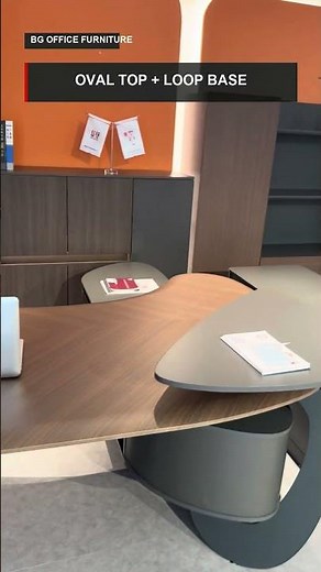 Oval Meeting Table with Sculptural Loop Base | #Shorts