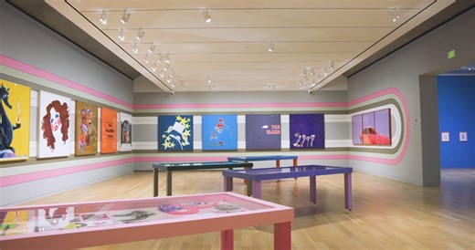 Today’s a special day. It’s Artist Alex Da Corte’s birthday and the closing day of his solo exhibition at the Modern, “The Whale”—the first museum exhibition to survey the interdisciplinary artist’s long relationship with painting. We’re open until 5 pm today with half-price admission if you want to squeeze in one last visit. ___ Artwork: Alex Da Corte, “Non-Stop Fright (Bump in the Night),” 2019. Neoprene, EPS foam, upholstery foam, staples, thread, polyester fiber, epoxy clay, MDF, plywood. 15