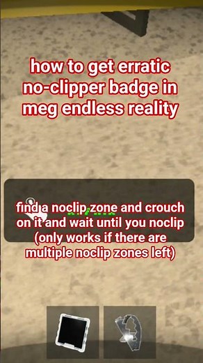how to get erratic no clipper badge in meg endless reality #roblox #backrooms