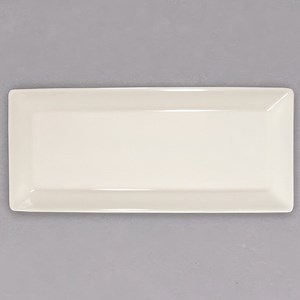 Homer Laughlin from Steelite International HL14400 11 3/4" x 4 7/8" Unique Ivory (American White) Rectangular China Appetizer Tray - 12/Case