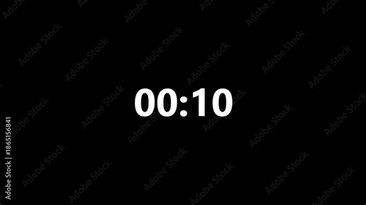 2 Minute Digital Negative Countdown. Ten Minute Digital Timer for time management, productivity and deadline control in 4k