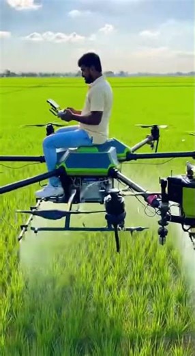 Futuristic Kisan Drone Spray in Rice Field | Watch Precision Farming in Action