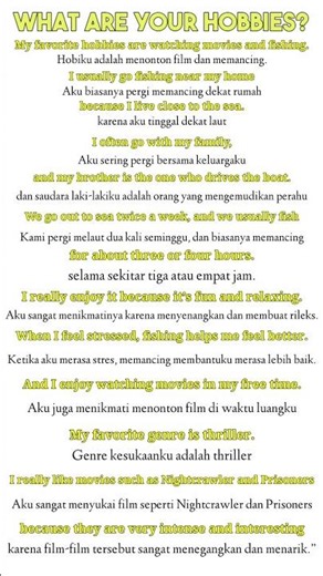 Hobi dalam bahasa inggris