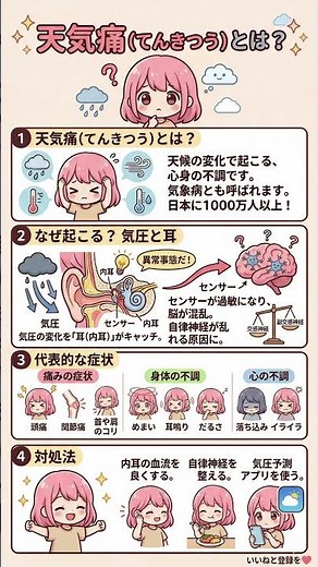 【1分で対策】低気圧に負けない体作り！耳のセンサーを整えて「天気痛」を和らげる3つのコツ