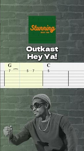 Outkast - Hey Ya! 3 - Tab on Screen (Easy to Follow)