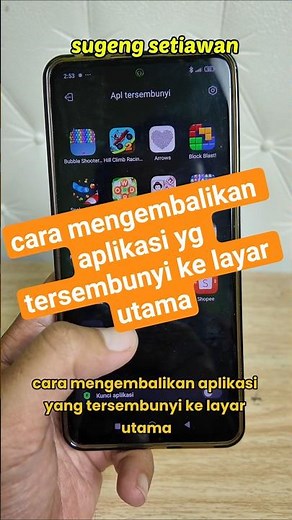 Cara mengembalikan aplikasi yang tersembunyi ke layar utama