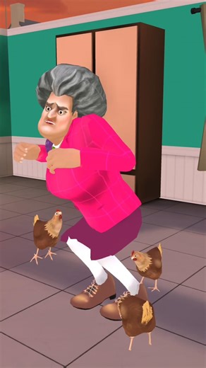 Little scary attack on scary teacher 🤯 with hen 🐔🐓 #surojvhai#funny #animation #trending #deshigame