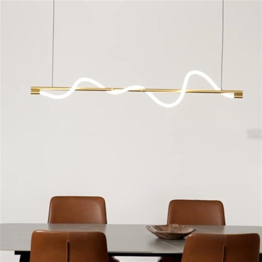 Linear Curve Island Pendant Lamp – Elegance in Motion