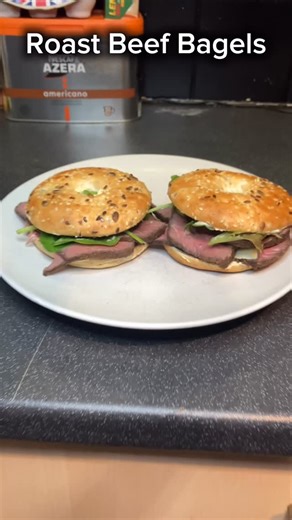 ABFlavourJourney on Instagram: "Roast Beef Bagels! #fyp #recipe #roastbeef #bagels #breakfast"