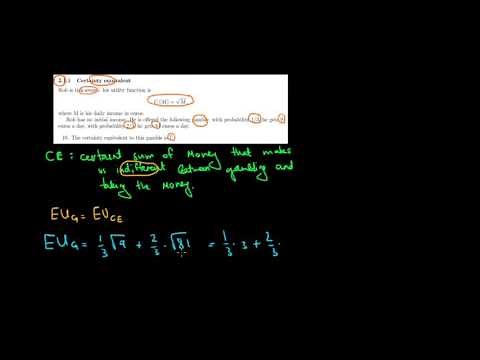 MICROECONOMICS I How To Calculate The Certainty Equivalent Of A Gamble