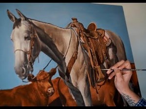 Time Lapse // Large Oil Painting // Western Art