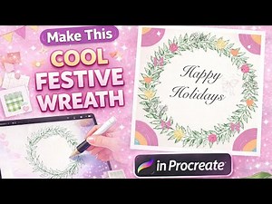 How to easily draw a cool wreath in procreate!! + free brushes!!