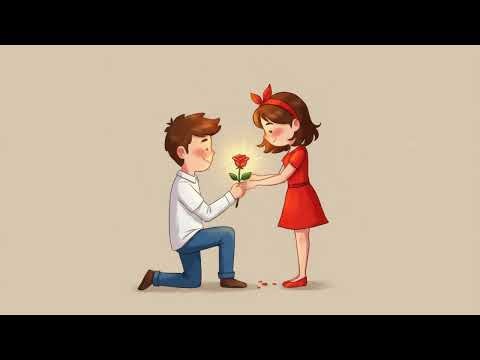 Free Green Screen Animation | Cartoon Love Proposal | Romantic Couple Background Video