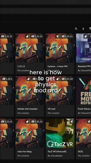 HOW TO GET PHYSICS MOD PRO ON CURSEFORGE! not working
