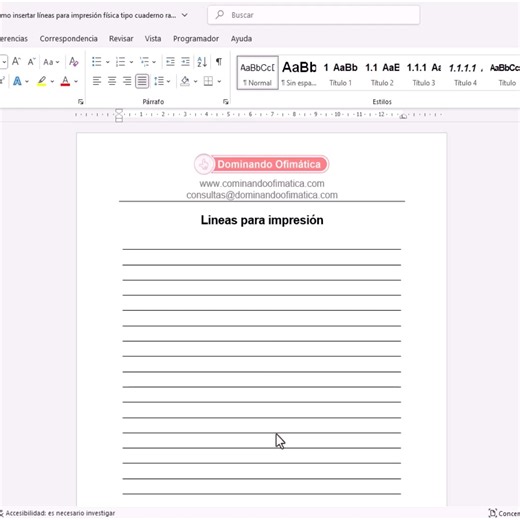 Aprende como insertar lineas para impresion fisica tipo cuaderno rayado de forma rapida y sencilla. Ideal para documentos en word que necesitas imprimir con un formato ordenado y profesional. 📄✍️ Domina este truco y mejora la presentacion de tus trabajos. . . #word #ofimatica #trucosword #documentos #impresion #cuadernoderayado #aprendeoffice #productividad #tutorialword #dominandoofimatica | Dominando Ofimática