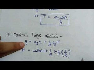 Maximum height obtained by a projectile, class11, physics