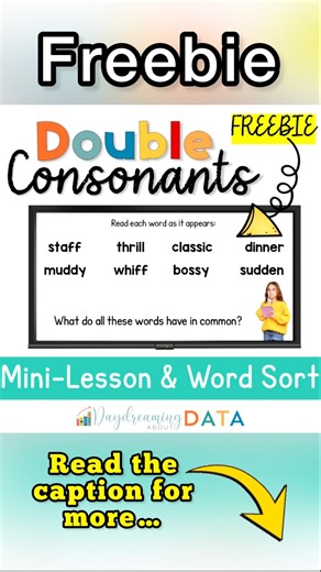 Rebecca Clark on Instagram: "There’s a reason we have and need double consonants in spelling! When students understand the why, spelling becomes logical ✨ In this mini-lesson, students begin by reading a list of words containing double consonants and discussing what they notice. Together, we use those observations to infer WHY each word needs a double consonant. Then we explicitly review each condition for doubling and apply that understanding by spelling words together with intention! This mini