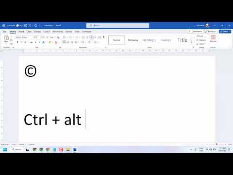 Shortcut Key to Insert Copyright Symbol in Word