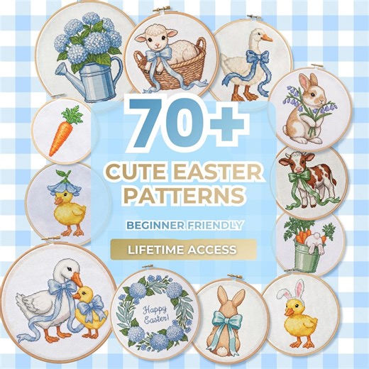 Easter Cross Stitch Pattern Mega Bundle - 70  Patterns - Beginner Friendly Embroidery (pattern Keeper Compatible) - Etsy