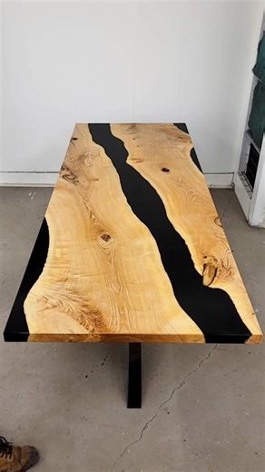 The Onyx River Table 🤌 Link In Bio For A Table Quote 👆 #table #custom #maple #woodenfurniture #furnituredesign | Backyard Resin