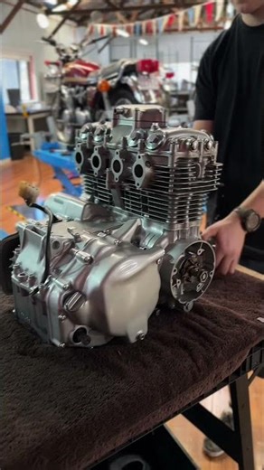 Rebuilt carburettors for our 1972 Honda CB350 Four.