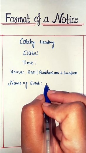 Format Of Notice Writing || Format Of Notice Writing Class 10 and 12 || #notice #noticewriting